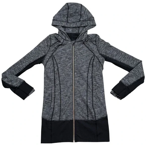 Lululemon Define Jacket Luon Heathered Black Women's Size 6 Slim-Fit Hoodie Zip - Picture 1 of 8